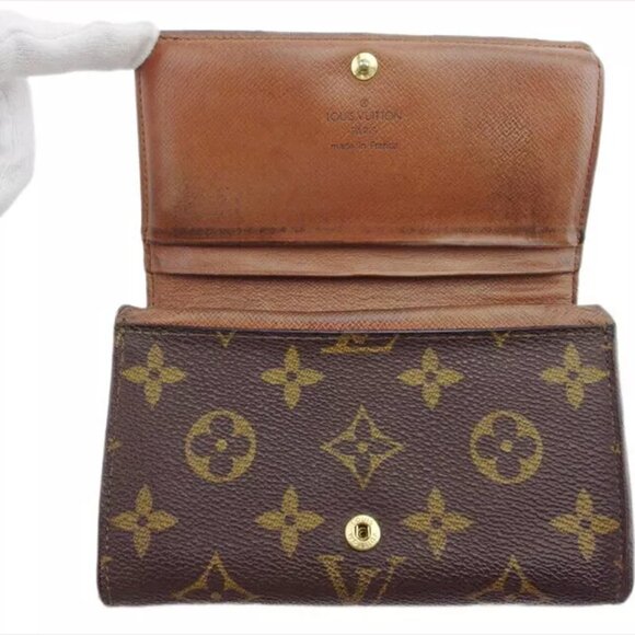LOUIS VUITTON Bi -fold Wallet Monogram Monogram Canvas Authentic USED T21247 - Picture 5 of 10